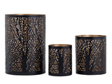 Noah - set de lanternes - noir/or - métal - Ø 8/10/14 cm