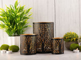 Noah - set de lanternes - noir/or - métal - Ø 8/10/14 cm