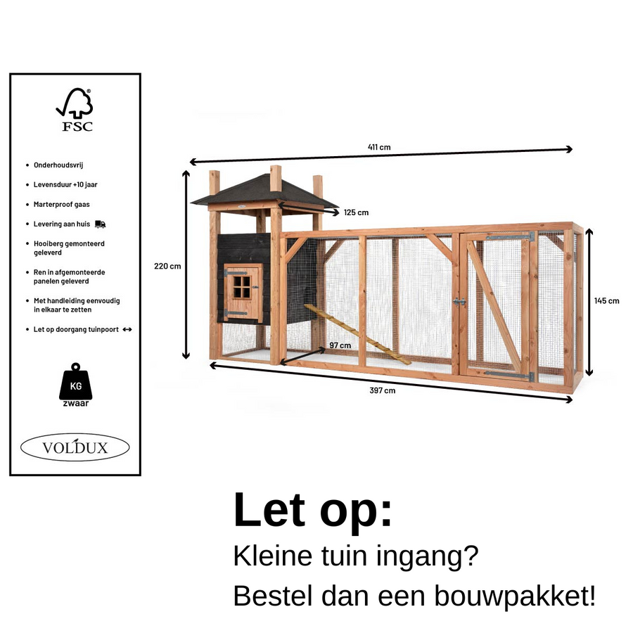 Maattekening Konijnenhok Tom XL