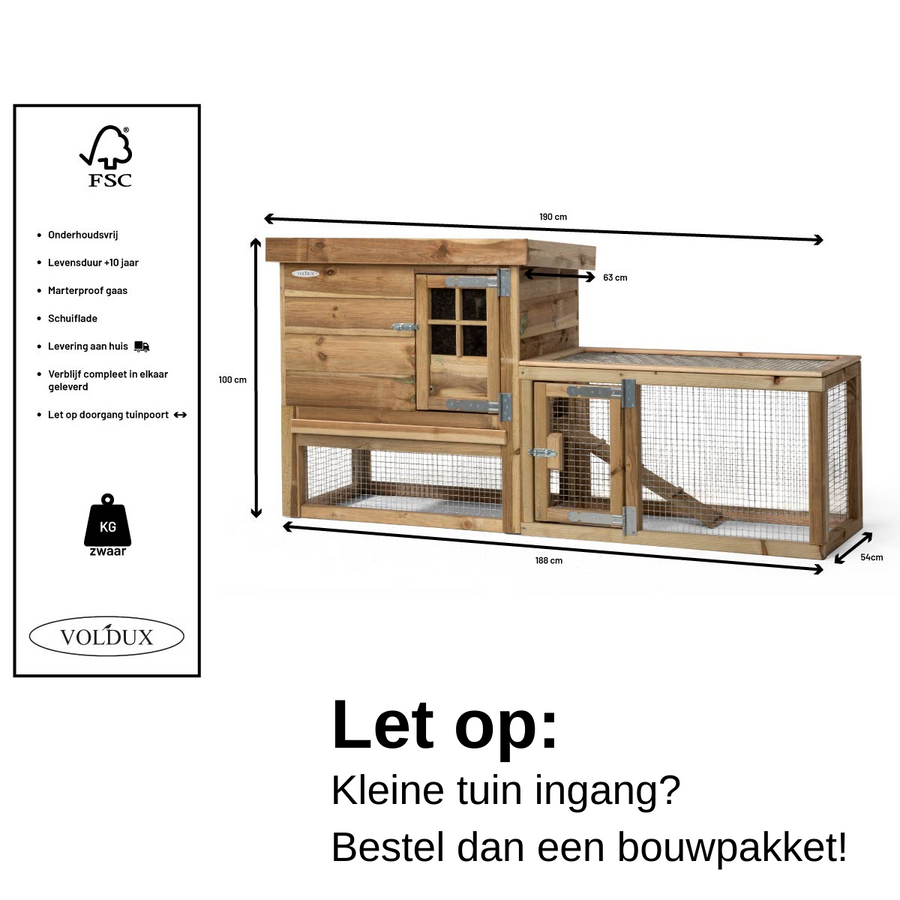 Maattekening konijnenhok Gradje