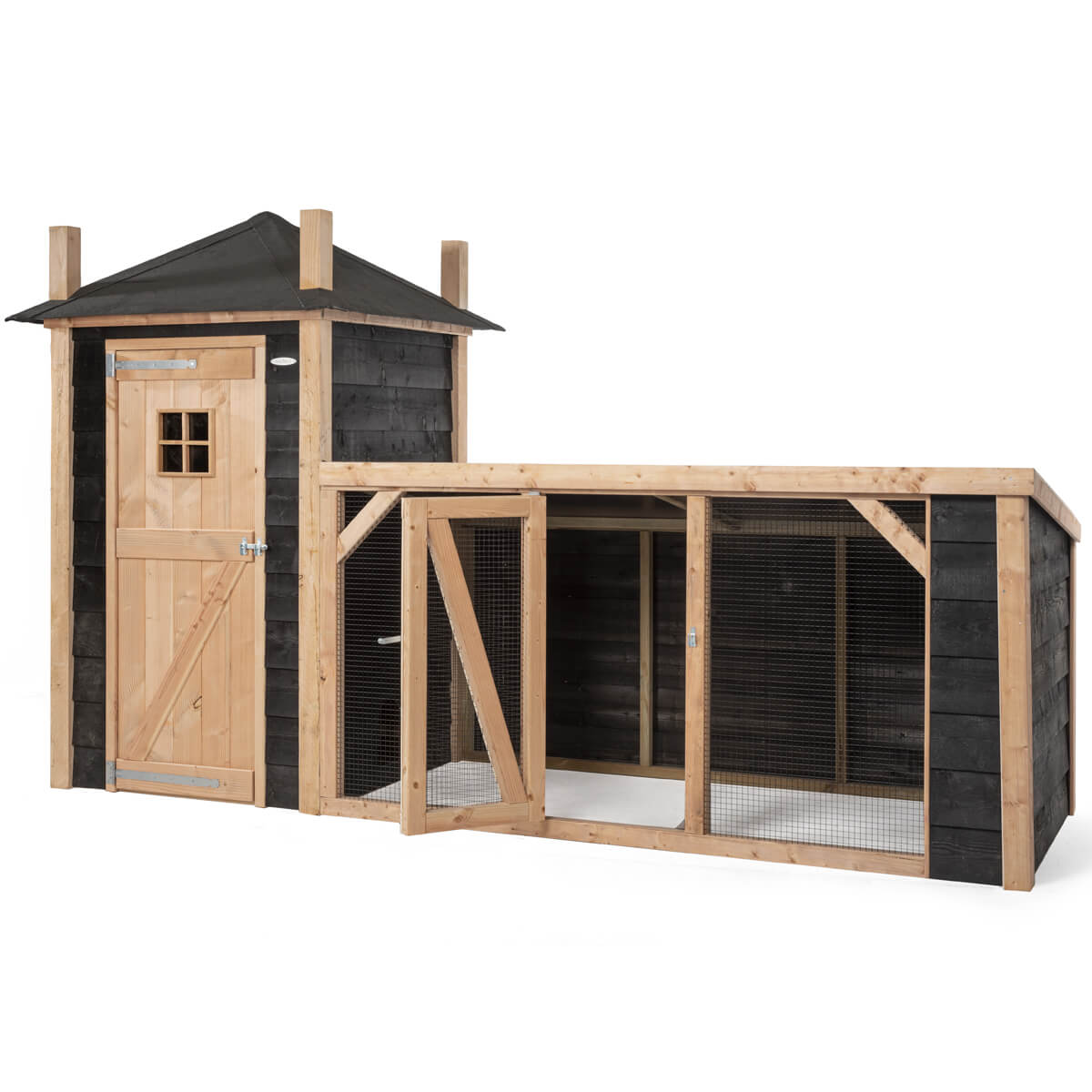 Kippenhok hooiberg Gijs Voldux - kippenhok hooiberg met meerdere deurtjes een legnest en een zitstok - hout in stijl