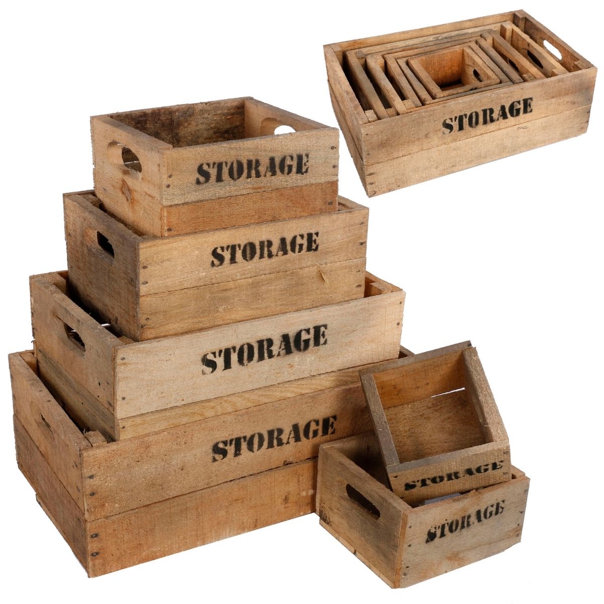 Houten Kratten - Storage Kisten - 6 stuks